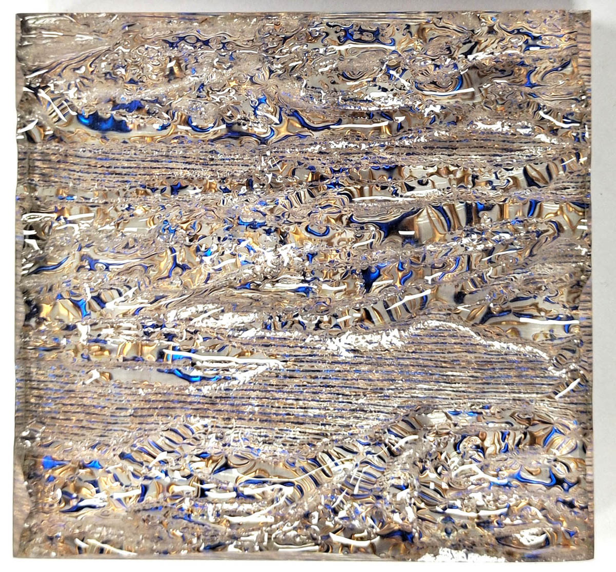 金粉帶花紋藝術玻璃